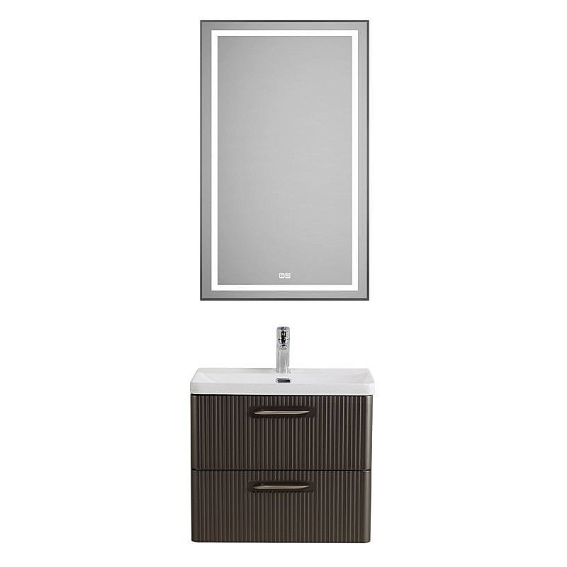 Тумба с раковиной BelBagno DUE-600-2C-SO-GM-P оружейная сталь для ванной в интернет-магазине Sanbest