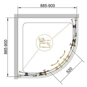 Душевой угол Cezares ECO-O-R-2 90x90 купить в интернет-магазине Sanbest