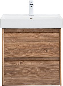 Тумба с раковиной Nova Lite 60 2 ящика дуб шоколадный для ванной в интернет-магазине Sanbest