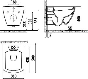 Унитаз подвесной с функцией биде CREAVIT Tetra TP326-00 белый купить в интернет-магазине Sanbest
