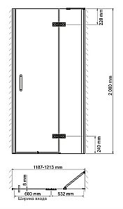 Душевая дверь WasserKRAFT Aller 10H05BLACK MATT купить в интернет-магазине Sanbest