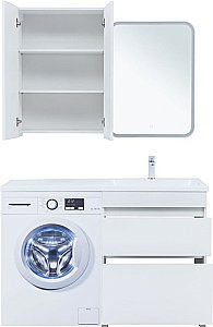 Тумба с раковиной Aquanet Вега 130 329125 белая для ванной в интернет-магазине Sanbest