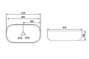 Раковина накладная ABBER Rechteck AC2209 белая купить в интернет-магазине Sanbest