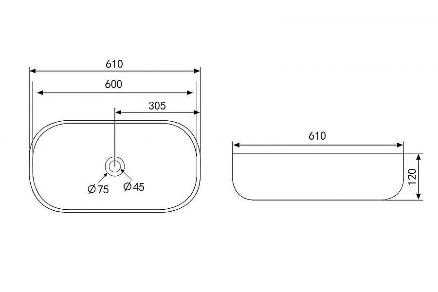 Раковина накладная ABBER Rechteck AC2209 белая купить в интернет-магазине Sanbest