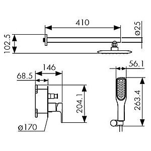 Душевая система Kaiser Rios 66077 хром купить в интернет-магазине сантехники Sanbest