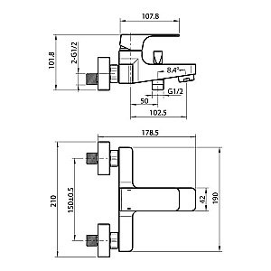 Смеситель для ванны Koller Pool Neon NC0100 хром купить в интернет-магазине сантехники Sanbest