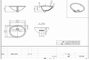 Раковина врезная Bravat 55 C22102W-ENG белая купить в интернет-магазине Sanbest