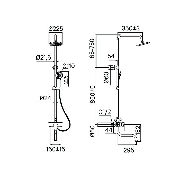 Душевая система Iddis Optima Home 001SB3Fi06 хром купить в интернет-магазине сантехники Sanbest