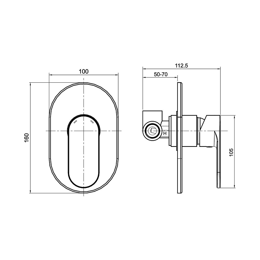 Смеситель для душа Koller Pool RA10450 Round Arc хром купить в интернет-магазине сантехники Sanbest