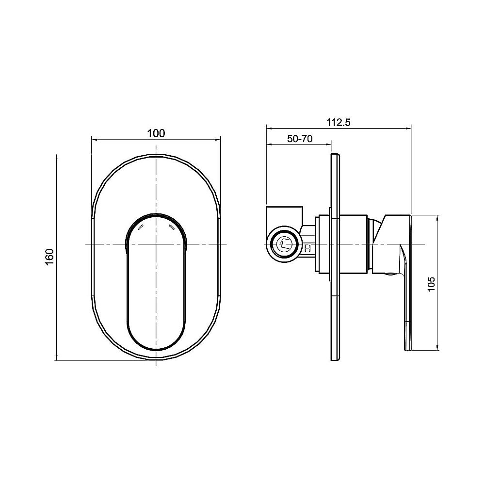 Смеситель для душа Koller Pool RA10450 Round Arc хром купить в интернет-магазине сантехники Sanbest