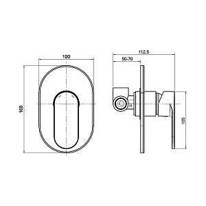 Смеситель для душа Koller Pool RA10450 Round Arc хром купить в интернет-магазине сантехники Sanbest