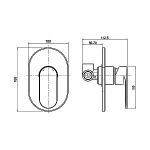 Смеситель для душа Koller Pool RA10450 Round Arc хром купить в интернет-магазине сантехники Sanbest