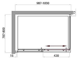 Душевой уголок BelBagno UNO-AH-1-100/80-C-Cr 100x80 стекло прозрачное/профиль хром купить в интернет-магазине Sanbest