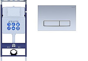 Инсталляция для унитаза Aquatek Easy Fix INS-0000010 с кнопкой KDI-0000027 никель купить в интернет-магазине сантехники Sanbest