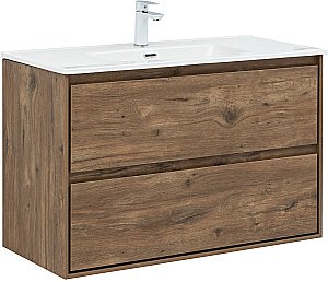 Тумба с раковиной Aquanet Милан 336380/330426 100 дуб рустикальный для ванной в интернет-магазине Sanbest