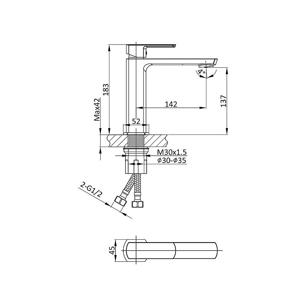 Смеситель для раковины Vincea Next VBF-1N1GM вороненая сталь купить в интернет-магазине сантехники Sanbest