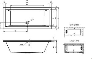 Ванна акриловая Riho Lusso 180x80 купить в интернет-магазине Sanbest