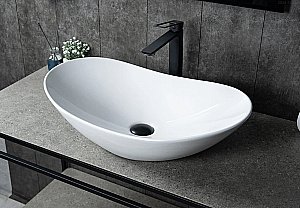 Раковина накладная Gid Lago 61 N9811 51175 белая купить в интернет-магазине Sanbest