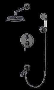 Душевая система встраиваемая WONZON & WOGHAND STEAM, Темный графит (WW-88939008-BGM) купить в интернет-магазине сантехники Sanbest