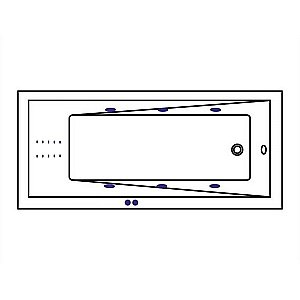 Гидромассажная ванна WhiteCross Wave Slim 170x70 LINE NANO хром купить в интернет-магазине Sanbest