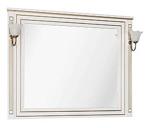 Зеркало Aquanet Паола 120 белый/патина золото в ванную от интернет-магазине сантехники Sanbest