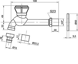 Сливной кран для бани Bronze De Luxe 21594/1 купить в интернет-магазине сантехники Sanbest