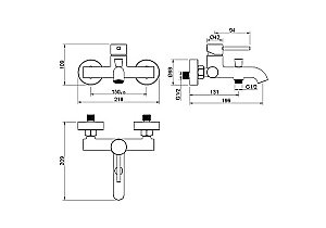 Смеситель для ванны Aquatek Европа AQ1340BGM оружейная сталь купить в интернет-магазине сантехники Sanbest