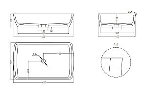 Раковина накладная Salini GLORIA 11 1102212MF 65 из искусственного камня S-Stone, матовая, цвет по RAL полностью купить в интернет-магазине Sanbest