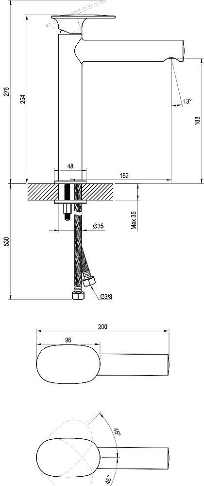 Смеситель для раковины Ravak Spring X070524 хром купить в интернет-магазине сантехники Sanbest