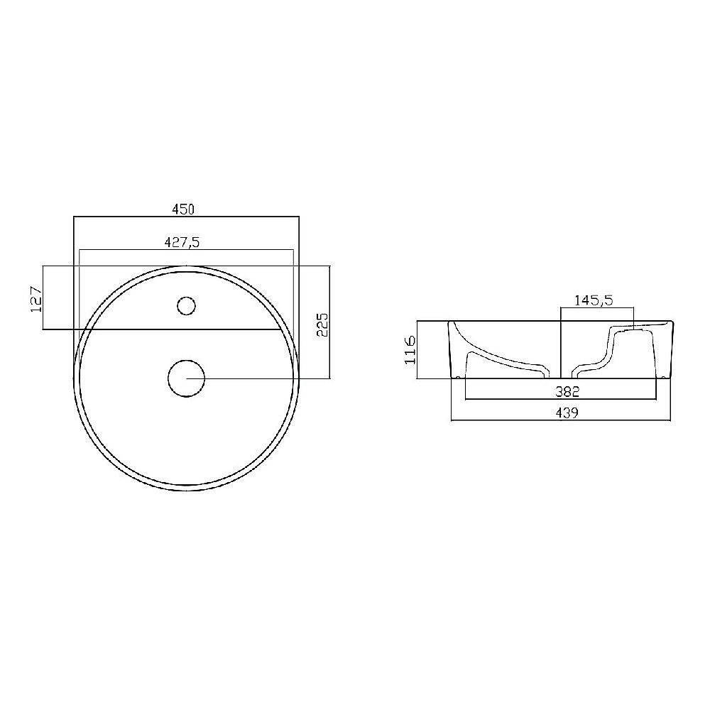 Раковина Gural Vit Nova 45 NO27MUL01 белая купить в интернет-магазине Sanbest