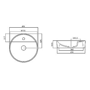 Раковина Gural Vit Nova 45 NO27MUL01 белая купить в интернет-магазине Sanbest