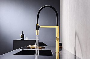 Смеситель для кухни Paulmark Leader Le214101-BG матовое золото купить в интернет-магазине сантехники Sanbest