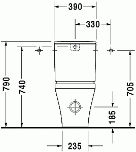 Унитаз напольный Duravit DuraStyle 2155090000-0935100005 белый, с крышкой микролифт, с бачком купить в интернет-магазине Sanbest