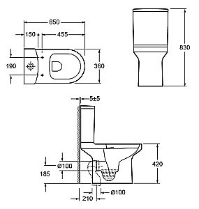 Унитаз напольный Jacob Delafon Elite E20997-00 безободковый, с бачком, с крышкой микролифт, белый купить в интернет-магазине Sanbest