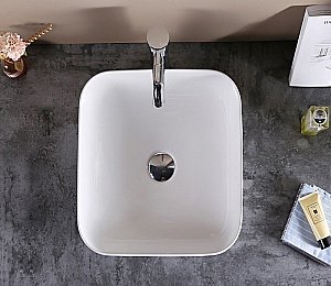 Раковина накладная Ceramalux N 39 D1303 белая купить в интернет-магазине Sanbest