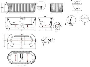 Ванна акриловая Vincea VBT-709-1700MG 170x80 матовый бежевый/белый купить в интернет-магазине Sanbest