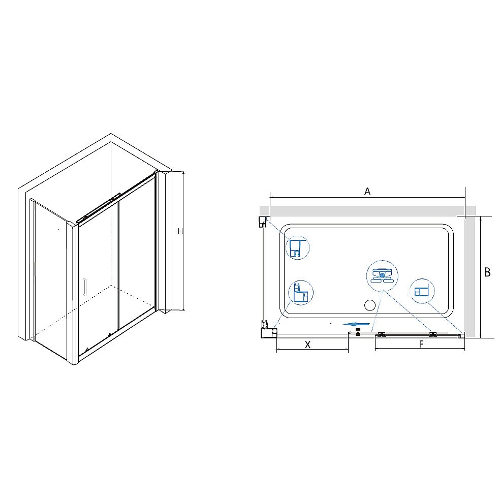 Душевой уголок RGW Classic CL-48 (CL-14+Z-050-1) 160x90 32094896-011 стекло прозрачное/профиль хром купить в интернет-магазине Sanbest