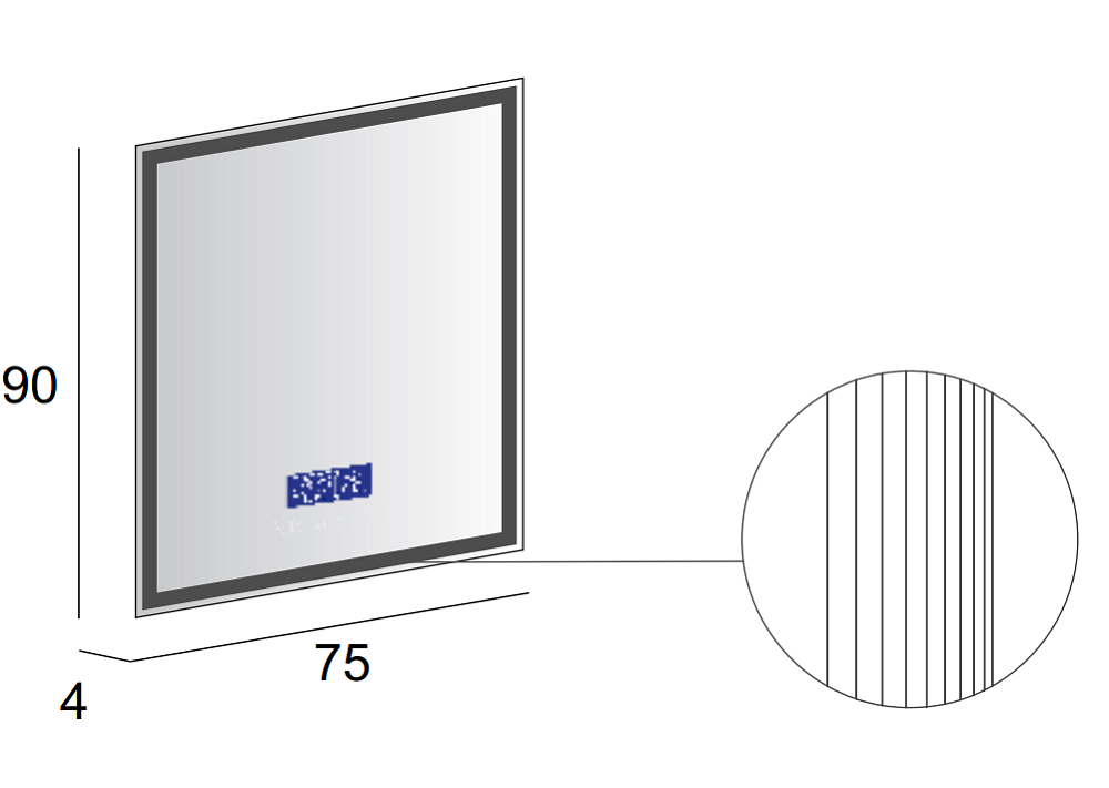 Зеркало с LED подстветкой Cezares 45062 75x90 в ванную от интернет-магазине сантехники Sanbest