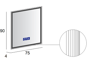 Зеркало с LED подстветкой Cezares 45062 75x90 в ванную от интернет-магазине сантехники Sanbest