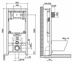 Унитаз подвесной CEZARES STYLUS-TOR безободковый, с крышкой микролифт, с инсталляцией и белой кнопкой, слив-торнадо купить в интернет-магазине Sanbest