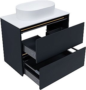 Тумба с раковиной Allen Brau Activity 80 1.34004.AM антрацит матовый/черный брашированный для ванной в интернет-магазине Sanbest