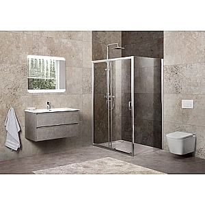 Душевой уголок BelBagno UNIQUE-2-AH-1-110/125-100-P-Cr стекло матовое/профиль хром купить в интернет-магазине Sanbest