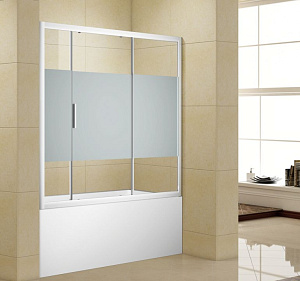 Шторка для ванны Aquanet Practic AE10-B-155H150U-CP 155 прозрачное стекло/шелкография купить в интернет-магазине Sanbest