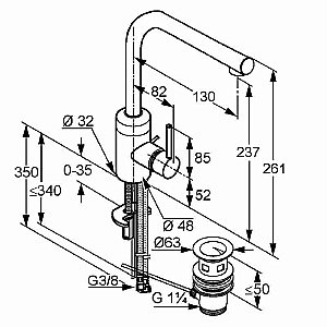 Смеситель для раковины Kludi Bozz 382940576 купить в интернет-магазине сантехники Sanbest