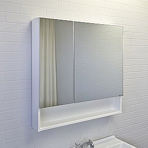 Зеркальный шкаф Comforty Никосия 00-00011198 80 белый глянец купить в интернет-магазине сантехники Sanbest