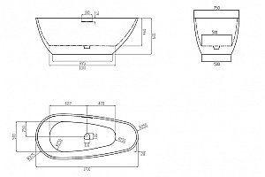 Ванна отдельностоящая Abber Dortmund AM9911MLG 170х75 светло-серая матовая купить в интернет-магазине Sanbest