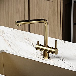 Смеситель для кухни Sancos Spin SC4015BG брашированное золото купить в интернет-магазине сантехники Sanbest