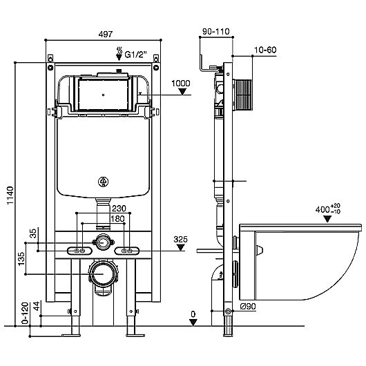 Инсталляция для унитаза Jacob Delafon E38064-NF купить в интернет-магазине сантехники Sanbest