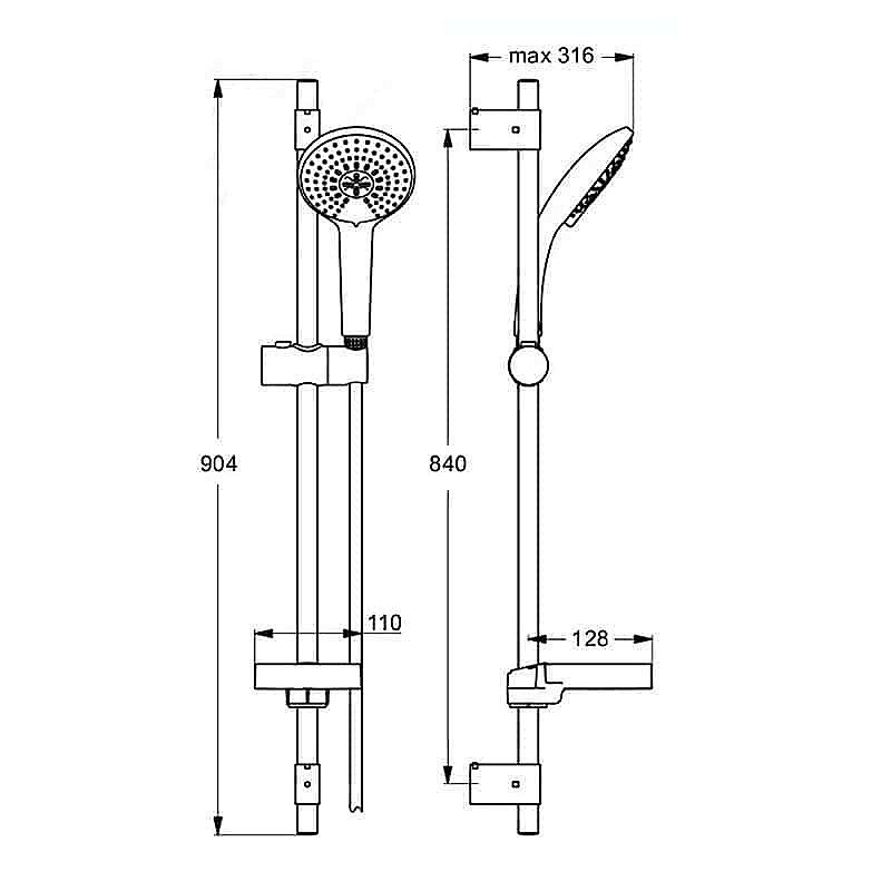 Душевой гарнитур Ideal Standard Idealrain B9427AA купить в интернет-магазине сантехники Sanbest