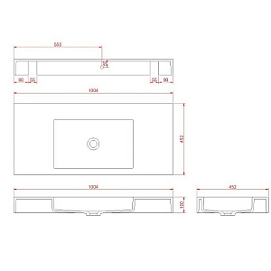 Раковина-моноблок FLAT ST 888-100 100 белая матовая купить в интернет-магазине Sanbest